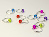 Mystery Colour Jewel Rings Lace Stitch Markers x 10 (Tiny Bead)