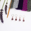 Lilac Berry Stitch Markers - Berry Collection. handmade beaded stitch markers for knitting and crochet