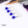 Cobalt Berry Stitch Markers - Berry Collection. handmade beaded stitch markers for knitting and crochet