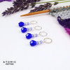 Cobalt Berry Stitch Markers - Berry Collection. handmade beaded stitch markers for knitting and crochet