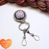 Pink Flower Magnetic Portuguese Knitting Pin - Detachable Double Hook