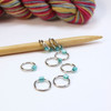 Sparkly Turquoise Jewel Stitch Markers For Knitting x 10 (Flat Bead)