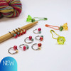 Red Spring Jewel Knitting Stitch Markers x 10 & 3 Flower Stitch Marker