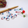 Blue Spring Jewel Knitting Stitch Markers x 10 & 3 Flower Stitch Marker
