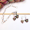 Cloisonne Heart & Butterfly Row Counter Chain and 2 Stitch Markers Bundle