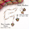 Cloisonne Heart & Butterfly Row Counter Chain and 2 Stitch Markers Bundle
