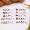 Pink Pastel Pearl Numbered Counting Stitch Markers 25-250 (set of 10)