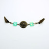 Antiqued Bronze Celtic Swirl & Green Beaded Shawl/Cardigan Holder Clip Fastener - 13.5cm