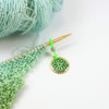 Green Marguerite Flower Enamel Knitting Needle Holder (Up to 4mm Needles)