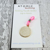 Pink Marguerite Flower Enamel Knitting Needle Holder (Up to 4mm Needles)