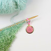 Pink Marguerite Flower Enamel Knitting Needle Holder (Up to 4mm Needles)