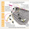 Row Counter - Pink & Grey Emperor Moth - 99 Row Counter Chain for Knitting- SIZE 4mm OR 7mm