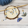 Row Counter - Blue & Green Emperor Moth - 99 Row Counter Chain for Knitting- SIZE 4mm OR 7mm