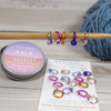 20 Halo 'Lavender Royale No.5 ' Snag Free Stitch Markers & Tin - 4.5mm