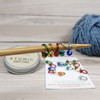 Halo Stitch Markers for Knitting with Storage Tin | Set of 20 Handmade Snag-Free Ring Markers