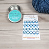 Aqua Halo Stitch Markers for Knitting with Storage Tin | Set of 20 Handmade Snag-Free Ring Markers