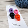 4 '1985' MIX Stitch Locker Cord Stop for Circular Knitting Needles up to 5.5mm | Atomic Knitting