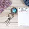 Cerulean Wave Magnetic Portuguese Knitting Pin - Detachable Double Hook
