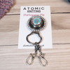 Teal/Orange Mandala Magnetic Portuguese Knitting Pin - Detachable Double Hook