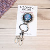 Aqua Blue Mandala Magnetic Portuguese Knitting Pin - Detachable Double Hook