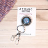 Aqua Blue Mandala Magnetic Portuguese Knitting Pin - Detachable Double Hook