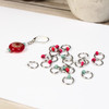 Red/Green/Opal Mix Jewel Stitch Markers For Knitting x 20 (Tiny Bead) 1 Progress Marker