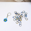 Daisy and Aqua/Blue/Yellow Mix Jewel Stitch Markers For Knitting x 30 (Tiny Bead) 1 Progress Marker