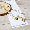 Squirrel & Green Acorn Row Counter Chain plus optional 4 Leaf Stitch Markers