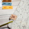 Faux Leather Handmade Labels with ball of yarn | Embossed Sewing Tags | Knitting Crochet Bag Hat Clothing Labels | Set of 4