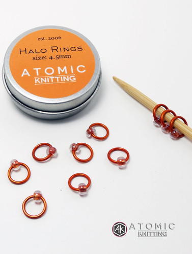 New tin design - halo rings by Atomic Knitting