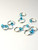 10 Dangle Free Tiny Bead Jewel Aqua Stitch Markers 4mm