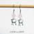 Rose Quartz Gemstone & Cat Dangle Drop Earrings