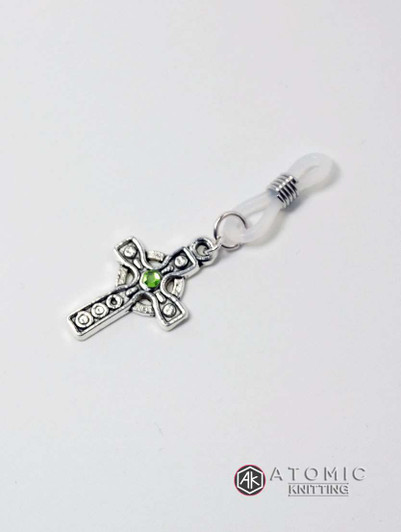 Knitting Needle Holder - 4mm - Celtic Cross & Peridot Knitting Needle Holder - 4mm - Celtic Cross & Peridot
