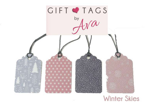 Winter Skies Card Gift Tag Set - 4 tags