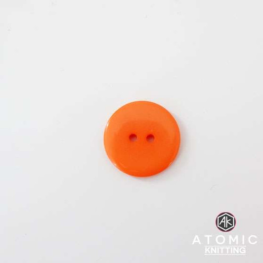 Round Acrylic Button 2 holes - Orange - 22mm