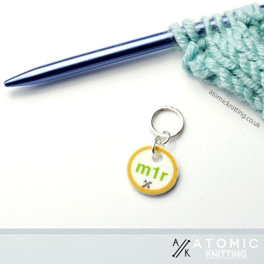 Instructional Stitch Marker (shown with solid snag free ring)