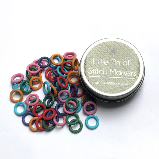60 Rings Colours 6mm Snag Free Knitting Stitch Marker Lace Rings & Tin