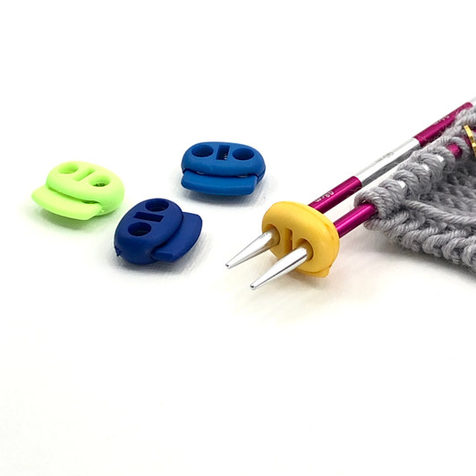 12 Stitch Stopper Locks for knitting needles up to 3.75mm - Mix of colours