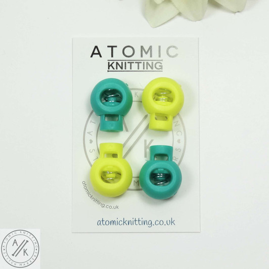 4 '1987 Mix' MIX Stitch Locker Cord Stop for Circular Knitting Needles up to 5.5mm | Atomic Knitting