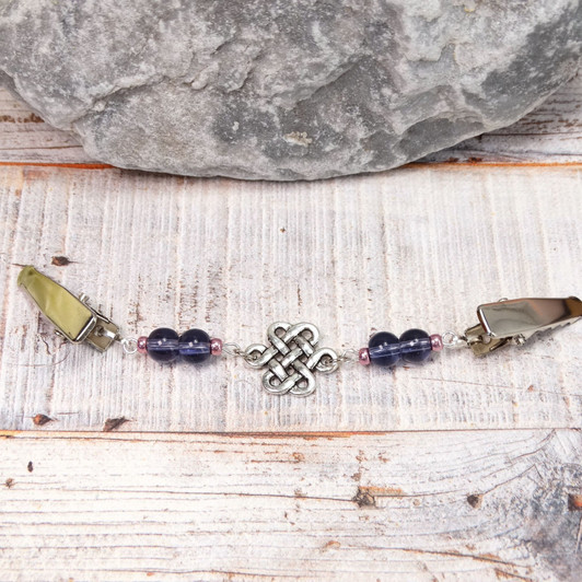 Purple Celtic Knot Cardigan Shawl Clip Pin Fastener UK