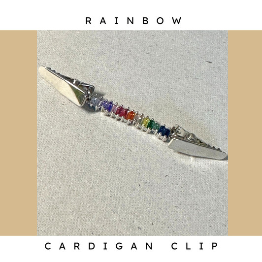 Rainbow Cardigan Shawl Clip Pin Fastener UK