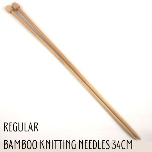 1 Pair 34cm Bamboo Knitting Needle Single Point