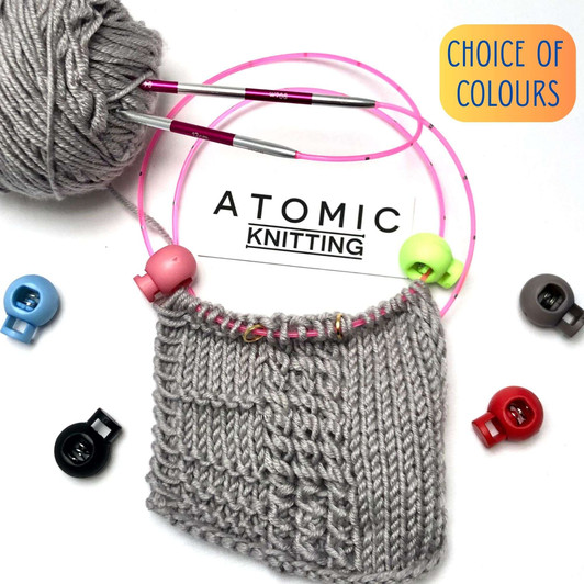 5mm Stitch Locker Cord Stop Cable Lock x 4 for Circular Knitting Needle | Atomic Knitting