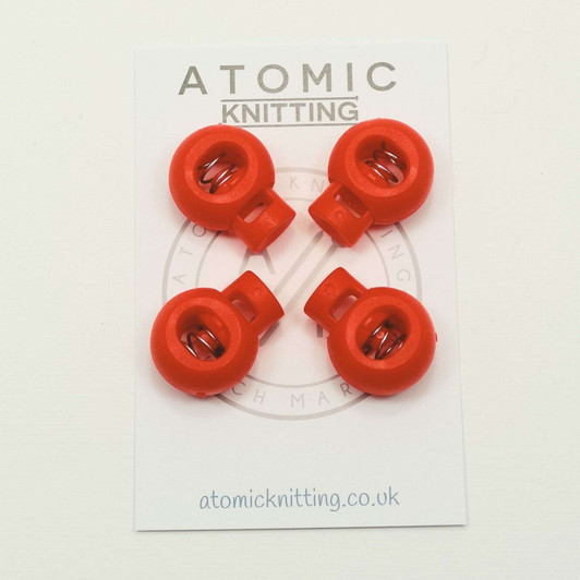 NEW! 4 Red 5mm Stitch Locker Cord Stop Cable Lock for Circular Knitting Needle