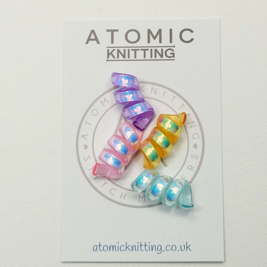 NEW! 4 Wrap Needle Huggers SMALL (2.75mm - 4.5mm) - SPARKLE MIX