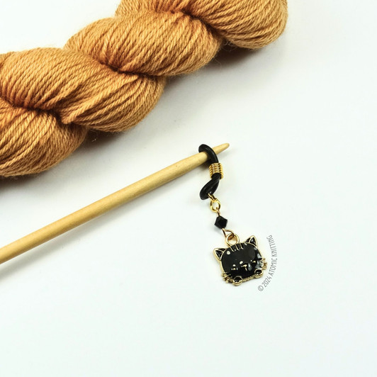 Black Cat Face Knitting Needle Holder to fit up to 4mm needles