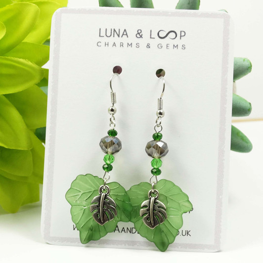 NEW! Green Leaves Earrings