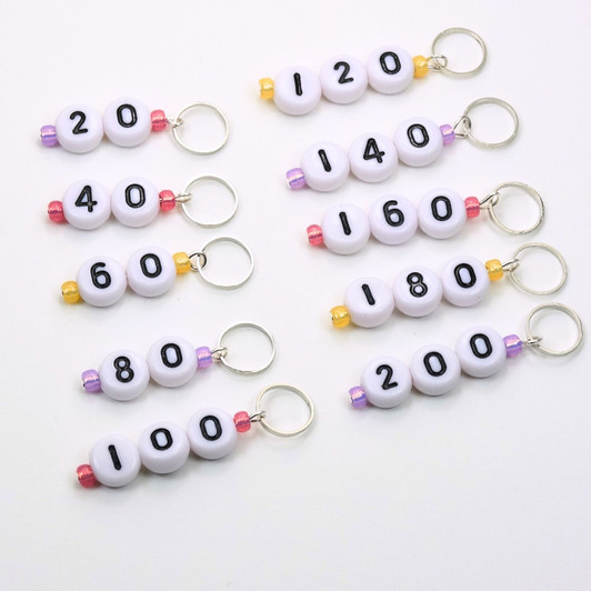 Fairy Garden Numbered Counting Stitch Markers 20-200 (set of 10)