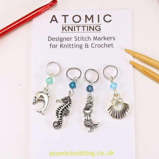 Seashore Crochet Knitting Stitch Marker Set - MYM Set of 4 | Atomic Knitting