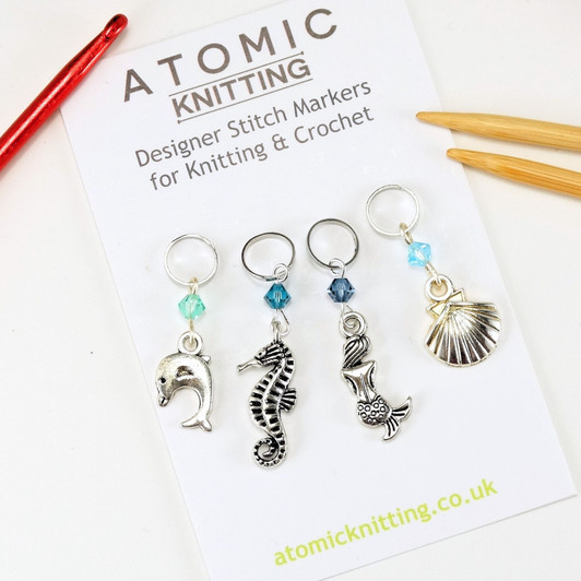 Seashore Crochet Knitting Stitch Marker Set - MYM Set of 4 | Atomic Knitting